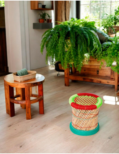 Braided Bamboo: Handcrafted Indian Stool |...