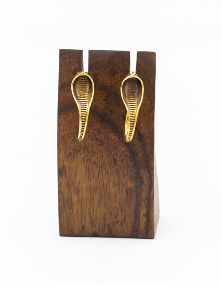 Handmade gold-plated brass snake-shaped earrings - Kimago