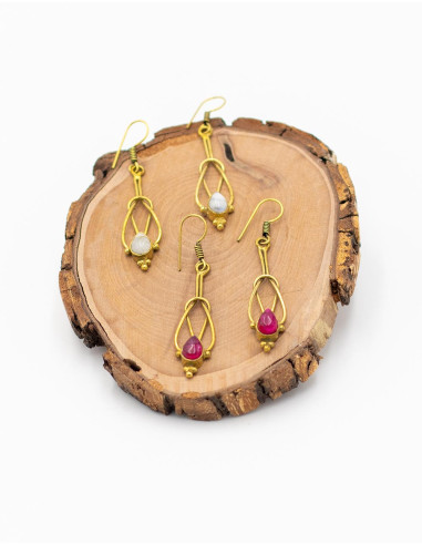 Kimago handmade earrings with mineral stones –...