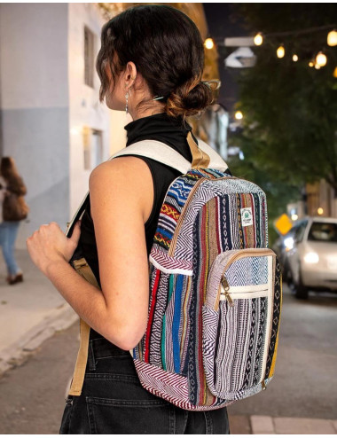Unisex Hemp Backpack - Unique and Versatile Indian...