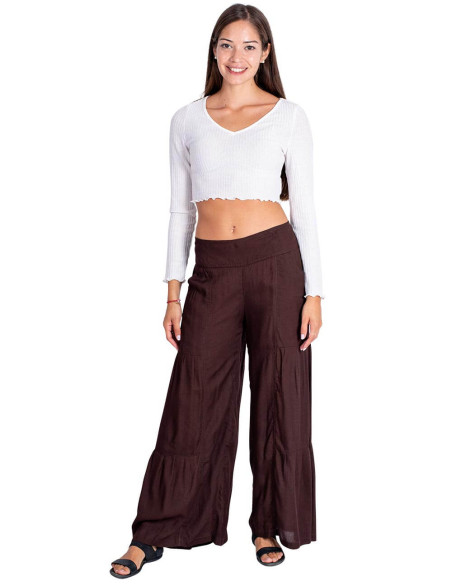 Chocolate Brown Viscose Ethnic Trousers – Kimago Indian Crafts