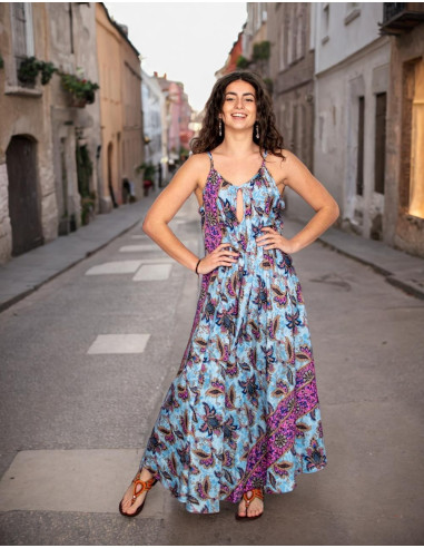vestido-mujer-boho-gris-estampado-azul