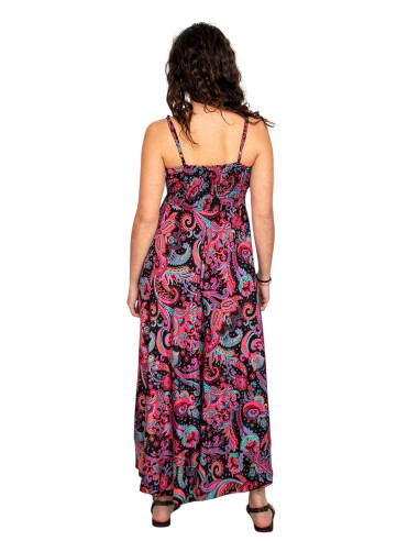 copy of KM2032B - Grey Floral Print Long Dress...