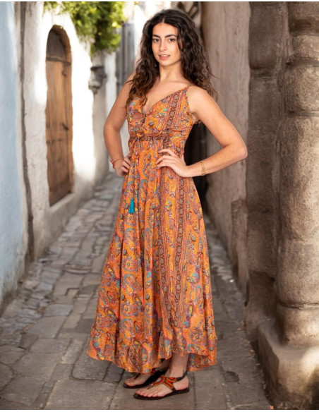copy of KM2032B - Grey Floral Print Long Dress – Ethnic Fashion & Indian Authenticity