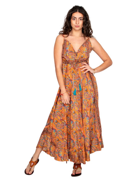copy of KM2032B - Grey Floral Print Long Dress – Ethnic Fashion & Indian Authenticity
