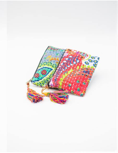 Kimago ethnic toiletry bag with unique handmade print