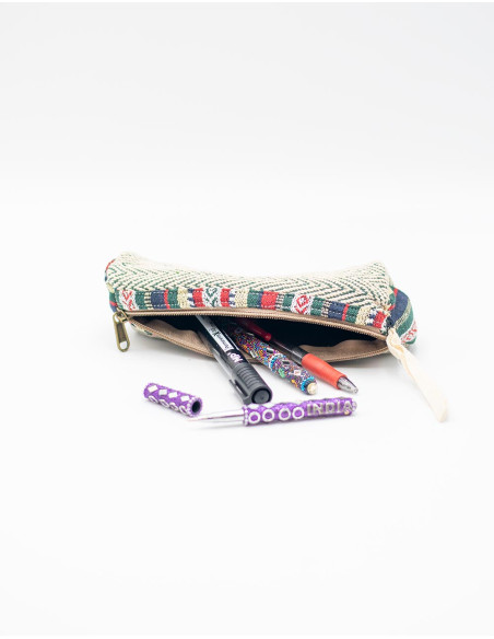 Kimago ethnic design hemp cylindrical case