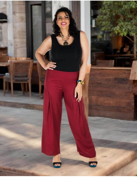 Kimago straight-leg pants in rayon plus sizes