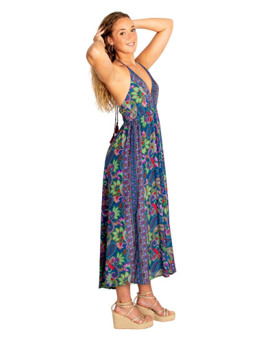 Kimago ethnic long dress in silk with...