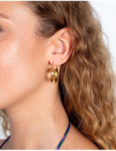 Kimago handmade spiral earrings in brass