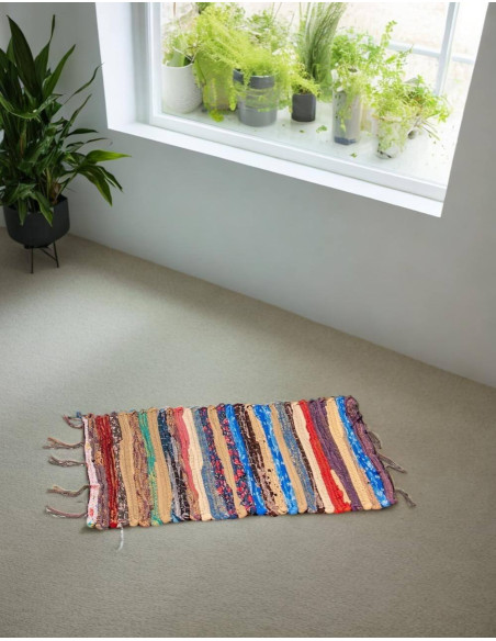 Alfombra étnica hippie artesanal multicolor | Kimago