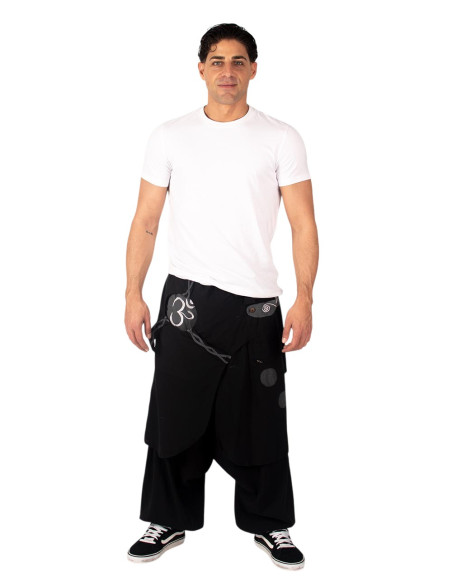 Black afghan pants with Om symbol | Kimago