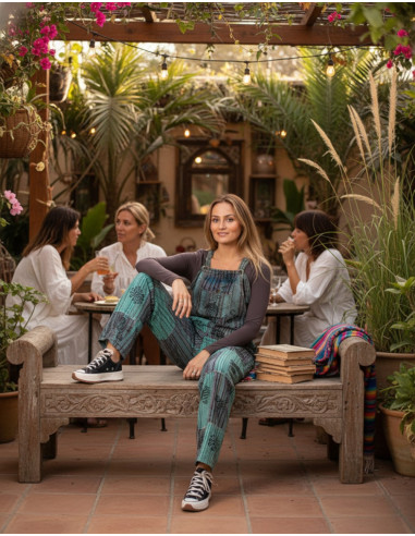 Light blue or green unisex boho jumpsuit | Kimago