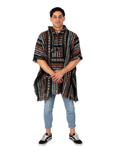 Unisex boho poncho with hood | Kimago