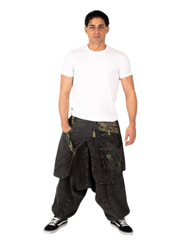 Handmade gray boho afghan pants | Kimago