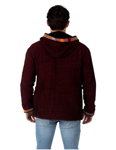 Boho red jacket with fleece lining | Kimago