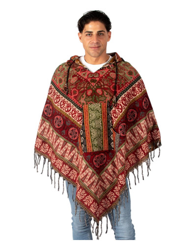 Handmade unisex poncho with hood | Kimago