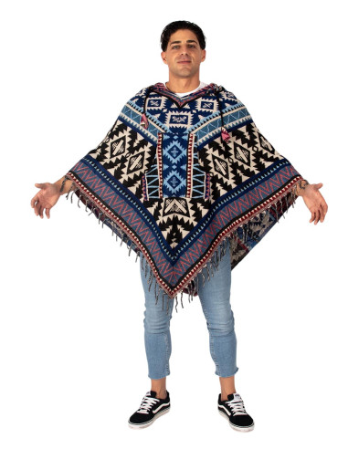 Handmade unisex poncho with hood | Kimago