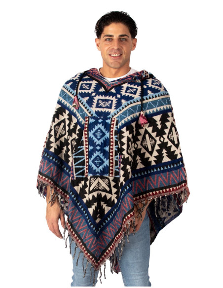 Handmade unisex poncho with hood | Kimago