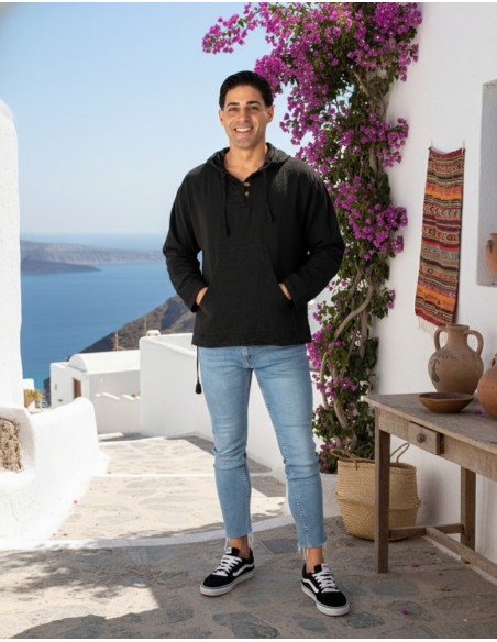 Boho cotton hoodie | Kimago