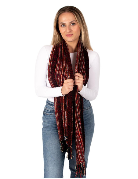 Handmade cotton scarf with fringe | Kimago
