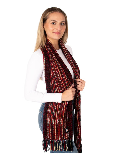Handmade cotton scarf with fringe | Kimago