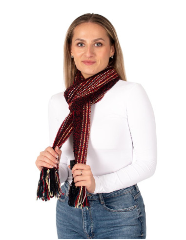 Handmade cotton scarf with fringe | Kimago