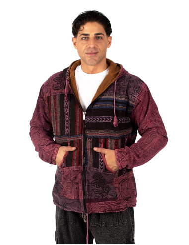 Patchwork jacket with fleece lining | Kimago