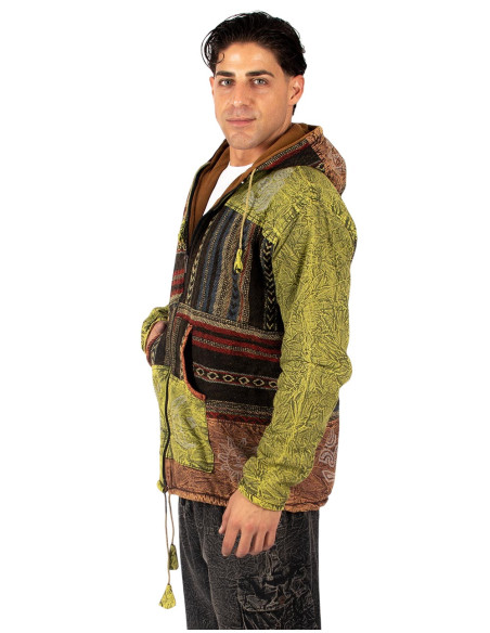 Patchwork jacket with fleece lining | Kimago