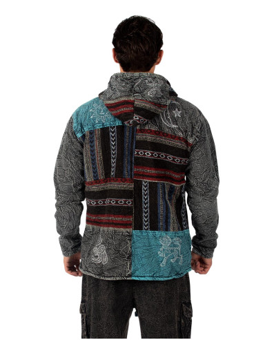 Patchwork jacket with fleece lining | Kimago
