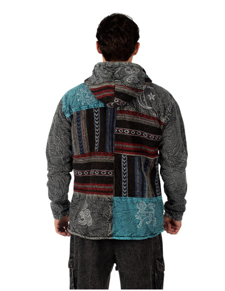 Patchwork jacket with fleece lining | Kimago