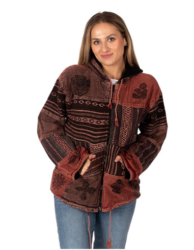 Patchwork jacket with fleece lining | Kimago