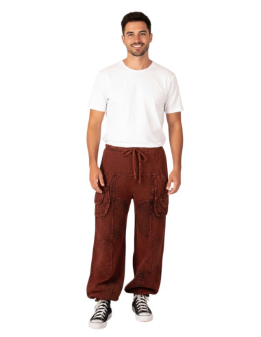 Kimago handmade burgundy unisex harem pants