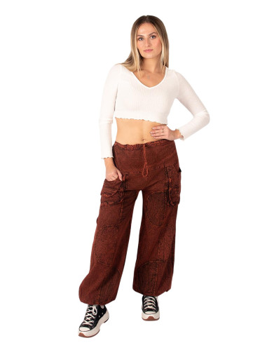 Kimago handmade burgundy unisex harem pants
