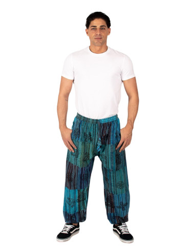 Kimago light blue patchwork unisex harem pants...