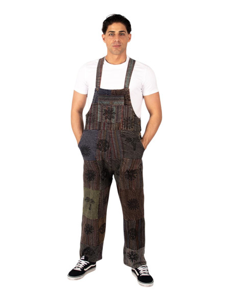 Unisex patchwork cotton jumpsuit | Kimago