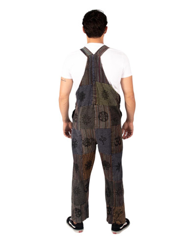 Unisex patchwork cotton jumpsuit | Kimago