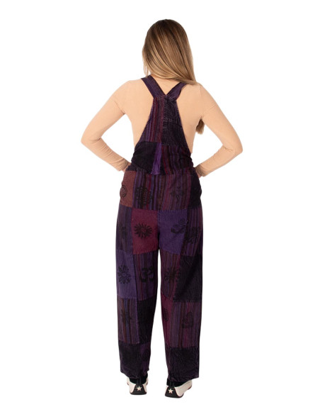 Unisex patchwork light blue or purple jumpsuit | Kimago