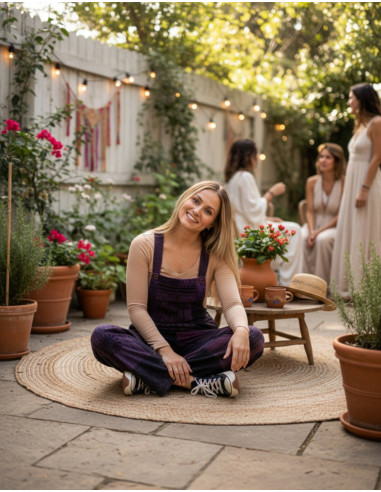 Unisex patchwork light blue or purple jumpsuit...