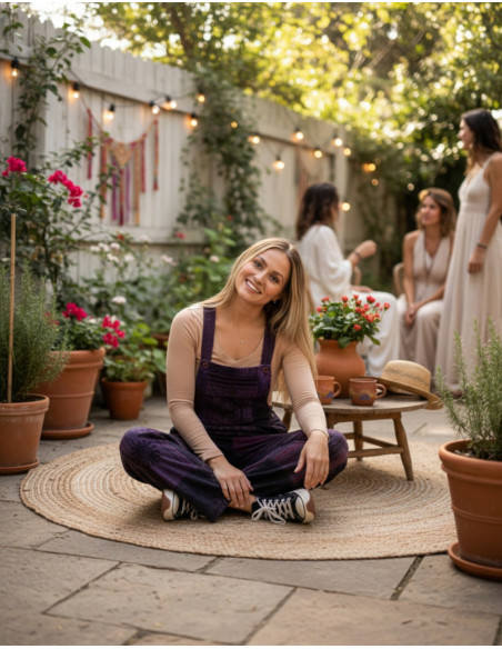 Unisex patchwork light blue or purple jumpsuit | Kimago