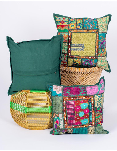 cojin-verde-artesanal-caracoles