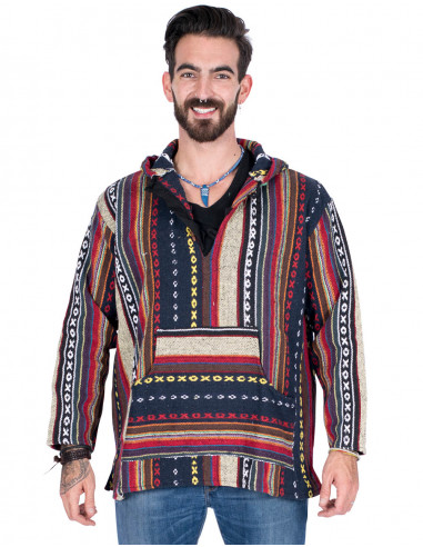 Handmade cotton ethnic boho sweatshirt | Kimago