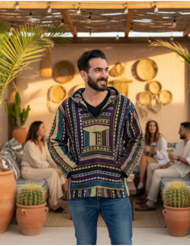 Handmade cotton ethnic boho sweatshirt | Kimago