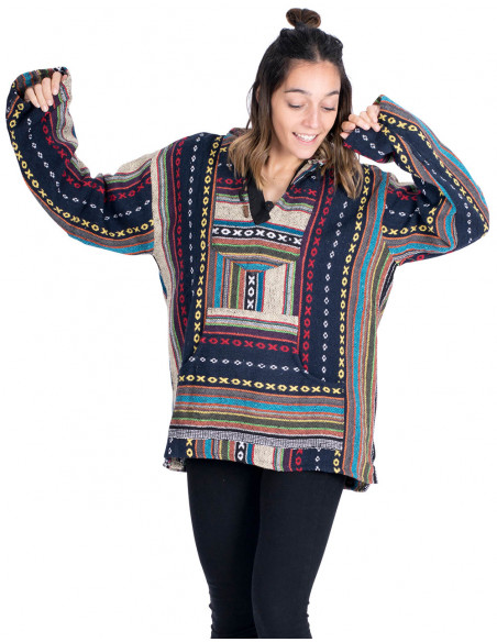 Handmade ethnic cotton unisex boho sweatshirt | Kimago