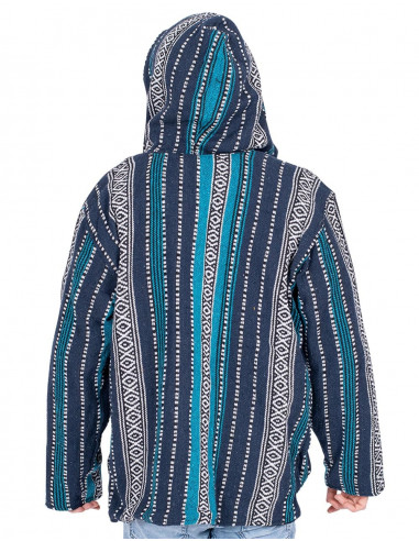 Ethnic hippie jacket with handmade fleece...