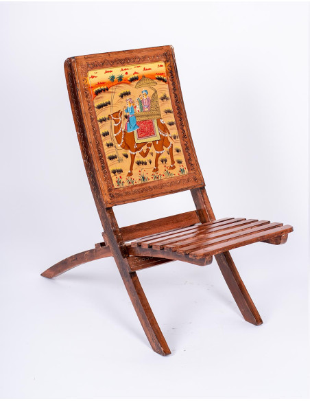 Indian handcrafted folding wooden chair