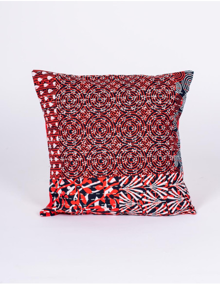 Ethnic cushion cover red and black 40x40