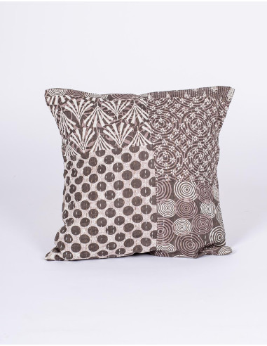 Ethnic grey and white cushion cover 40x40
