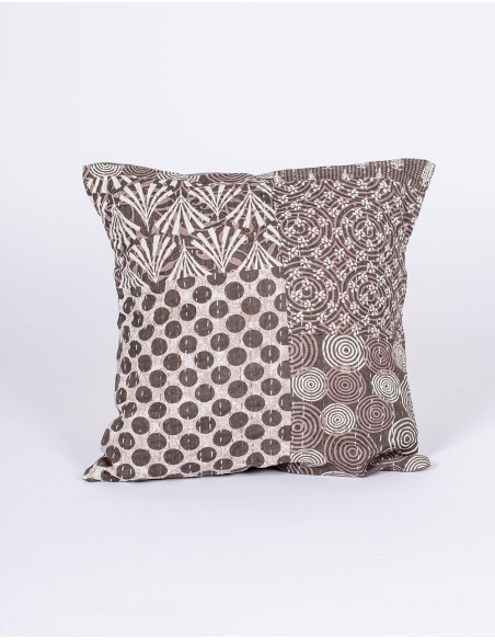 Ethnic grey and white cushion cover 40x40