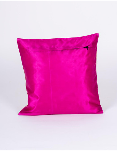 Bright pink cushion cover with birds, 40x40